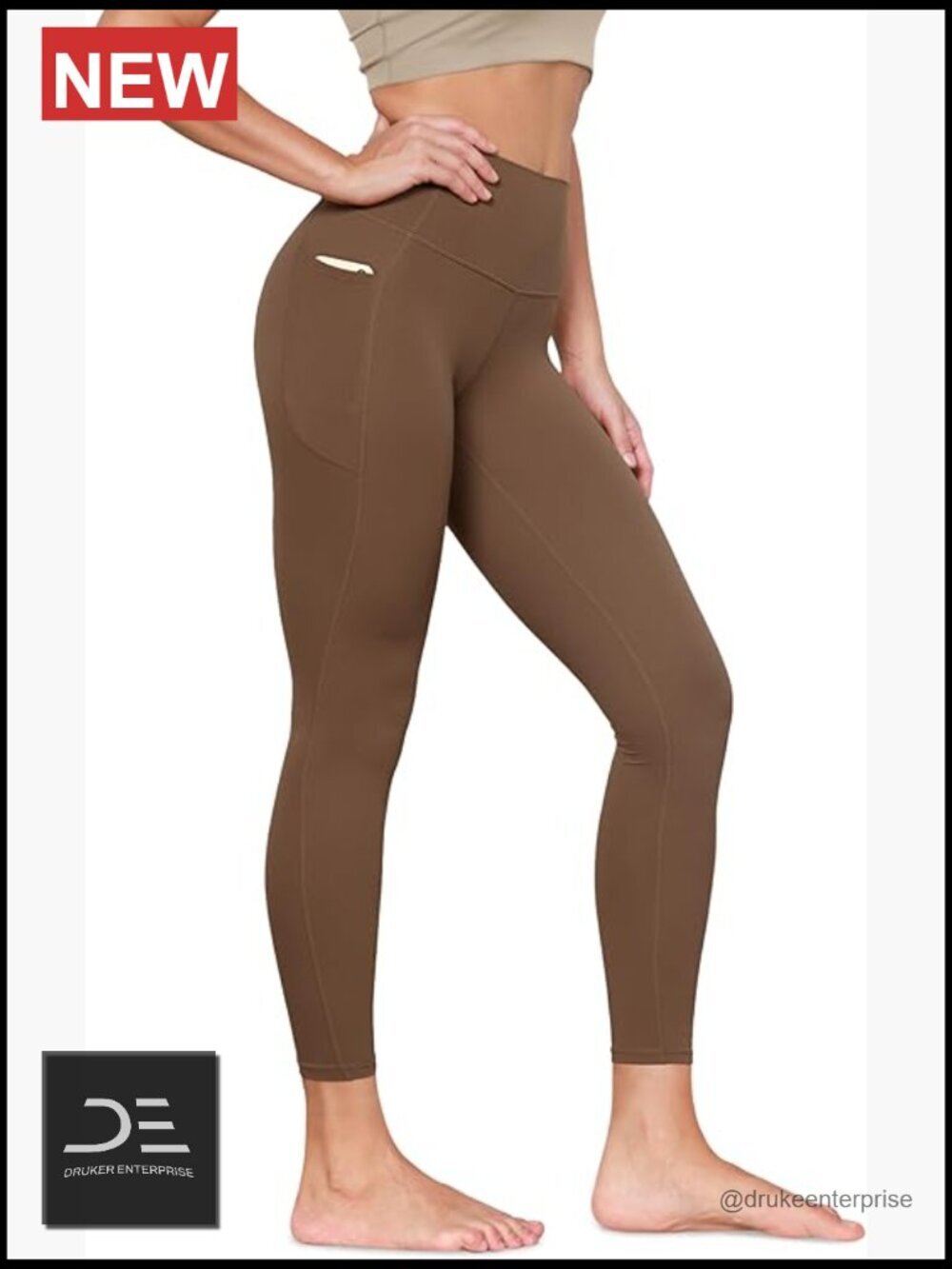 Buttery Soft Lounge Yoga Leggings with Pockets High Waist 25"